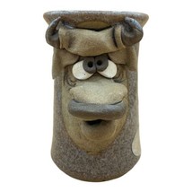 Ugly Face 3D Mug Bull Ring In Nose Mahon Style Pottery signed Sisters Bu... - £24.92 GBP