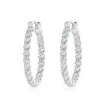 Authenticity Guarantee 
ANGARA Lab-Grown Diamond Inside Out Hoop Earrings in ... - £1,019.42 GBP