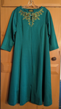NWT BOB MACKIE Wearable Art Green w/ Gold Embroidered Maxi Dress Womens ... - £28.88 GBP