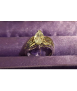 Ladies Simulated Diamonds White Gold Tone Fashion Ring Size 6 - $15.00