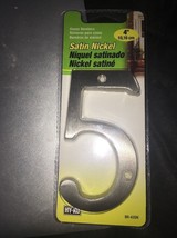 Hy-Ko Satin Nickel Number&quot; 5&quot; Prestige Series Satin Nickel Weather Resis... - $5.93