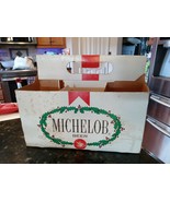 Vintage Michelob Beer Cardboard 6 Pack Carrier Chistmas Wreath Collectible - $43.56