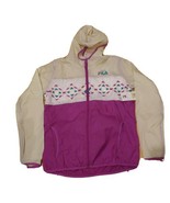 Fila 1911 Peak Wind Hooded Jacket Folds Into Bag WomenSzM Purple Green W... - $43.53