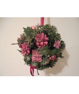 vintage evergreen wreath ball ~ Christmas Door Wreath ~ Christmas Decora... - $68.60 CAD
