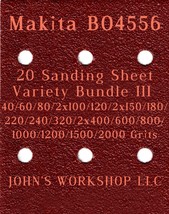 Makita BO4556 - 17 Different Grits - 20 Sheet Variety Bundle III - £15.63 GBP