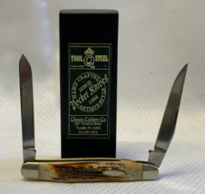 Queen Cutlery Co Folding Pocket Knife PH-D2 Tool Steel Jack Knife Stag 2 Blades - £135.85 GBP