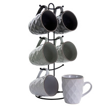 Elama Diamond Waves 6-Piece Mug Set (12 oz), Assorted Colors - $67.99