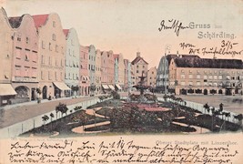 SCHARDING AUSTRIA~OBERER STADTPLATZ mit LINZERTHOR~1900 J HEINDL TINTED ... - $15.46