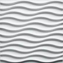 Dundee Deco 3D Wall Panels - Modern Wave Paintable White PVC Wall Paneling for I - £6.19 GBP+