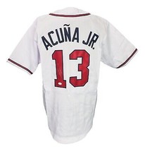 Ronald Acuna Jr Autografato Personalizzato Bianco Stile Professionista Baseball - £131.76 GBP