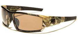 NEW CAMOUFLAGE MENS SHIELD MAR WRAP GREEN CAMO SUNGLASSES BROWN LENS 8X2577 - £10.99 GBP