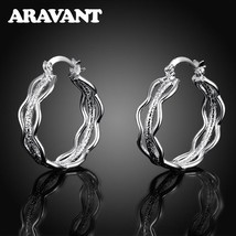 925 Sterling Silver 30Hoop Earrings For Women Fashion Jewelry Gift - £10.13 GBP