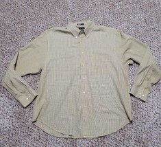 Haggar Wrinkle Resistant Button Down Long Sleeve Shirt Yellow Blue Check... - $8.00