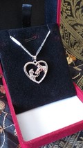 Vintage 1990-s Lady and Horse Silver with Gold  Necklace in Original Box - £77.93 GBP