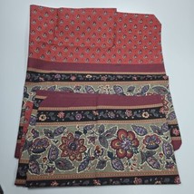 Vintage Martex Percale Pillowcases Burgundy Clay Red Floral Black Set Of 2 Black - £13.41 GBP