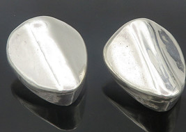 925 Sterling Silver - Vintage Hollow Smooth Shiny Non Pierce Earrings - EG6184 - £59.72 GBP