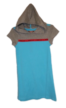 BCBG Girls Blue and Gray Casual Short Sleeve Hooded Dress - Size: M - $9.67