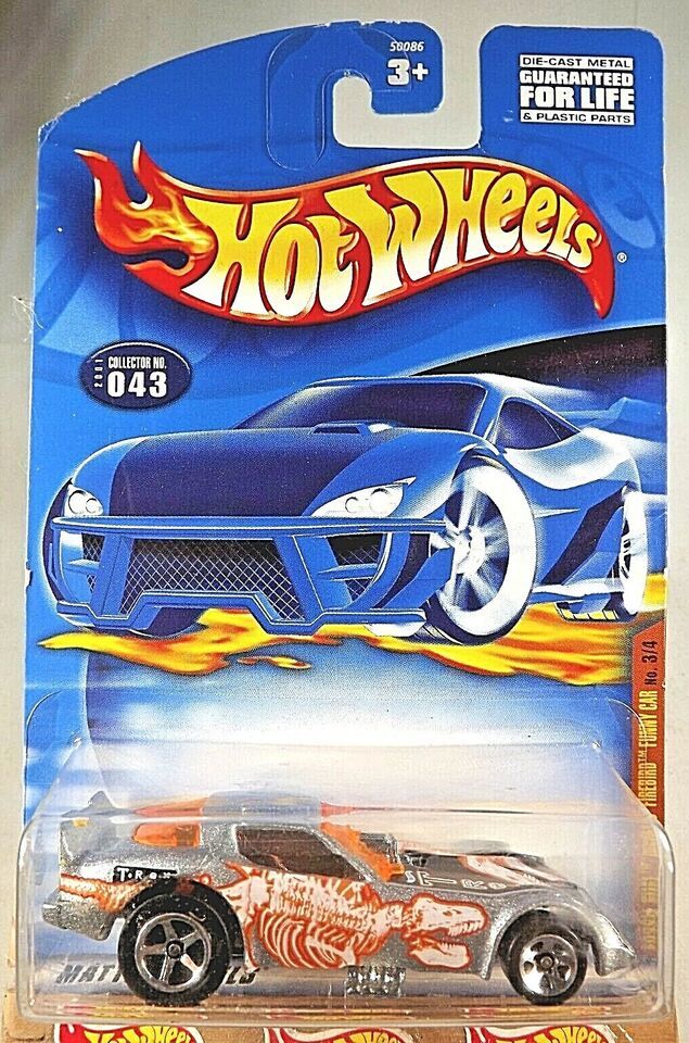 2001 Hot Wheels #43 Fossil Fuels Series 3/4 FIREBIRD FUNNY CAR Silver w/5 Spoke