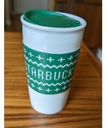 2016 Starbucks Green Sweater Pixelated Ceramic Coffee Travel Mug Tumbler... - £12.96 GBP