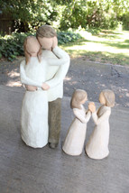 Willow Tree Together Husband Wife Figurine &amp; 2 Sisters by Heart Figures - £23.44 GBP