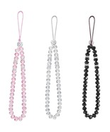 3 Pieces Cell Phone Lanyard Strap Phone Charm Bling Crystal Beads Hand W... - £12.57 GBP