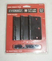 Everbilt Door Hinges Oil Rubbed Bronze 3 1/2” With 1/4&quot; Radius (3-Pk)  - £11.83 GBP