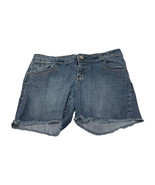 L.e.i. Boyfriend Shorts Girls 11 Blue Denim Stretch Frayed Hem Ashley Lo... - $21.28