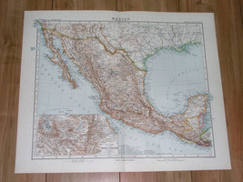 1912 Original Antique Map Of Mexico / Yucatan / Baja California / Texas - £15.13 GBP