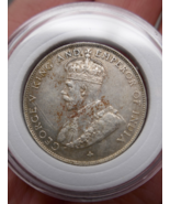 Straits Settlements 1920 George V 50 Cents 50C Silver Coin - $19.59