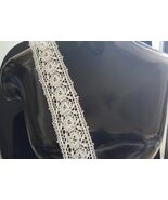 1 yard of white scalloped rose floral Venice lace trim 2" - $1.59