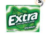 3x Packs Wrigley&#39;s Extra Spearmint Flavor Gum | 15 Sticks Per Pack | Sug... - £8.86 GBP