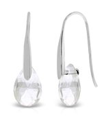 Galaxy Gold GG 14k White Gold Natural Pear-shaped White Topaz Fish Hook ... - $9,194.67 MXN
