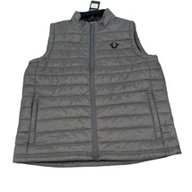 True Religion 107686 HORSESHOE PUFFER VEST Granite Gray Size Large New - $47.52