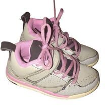 Jordan Gray/Pink Girls High Top Sneakers Sz 11 - $20.10 CAD