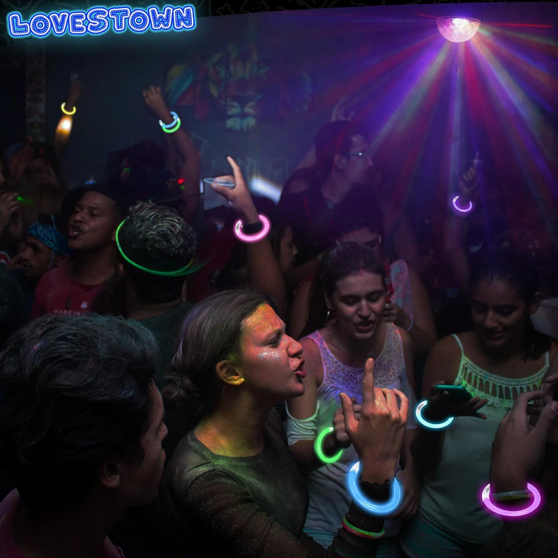 Lovestown 24PCS Glow Bracelets Bulk, LED Bracelets Light up Wristbands Glow in t Item image 6