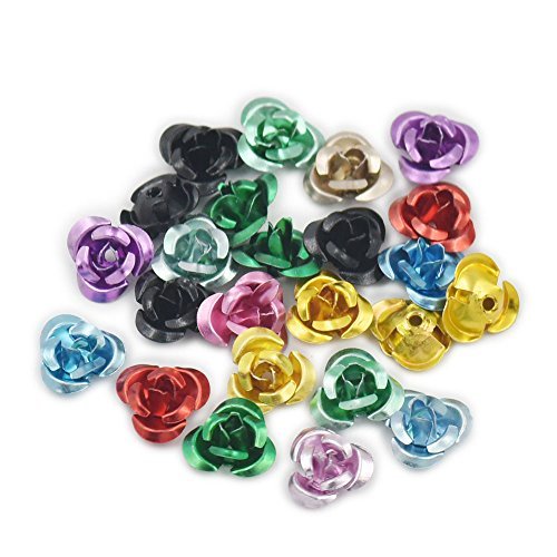Primary image for 500 pcs 8mm?5/16" Metal Aluminum Tiny Rose Flower Bead Jewelry Making Craft Diy 
