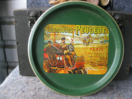 Vintage Automobiles Peugeot Metal Serving Tray  - $14.84