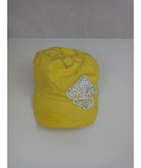 Pit Bull Yellow  Distressed Beaded Fleur De Lis Cadet Army Military Cap - $27.76 CAD