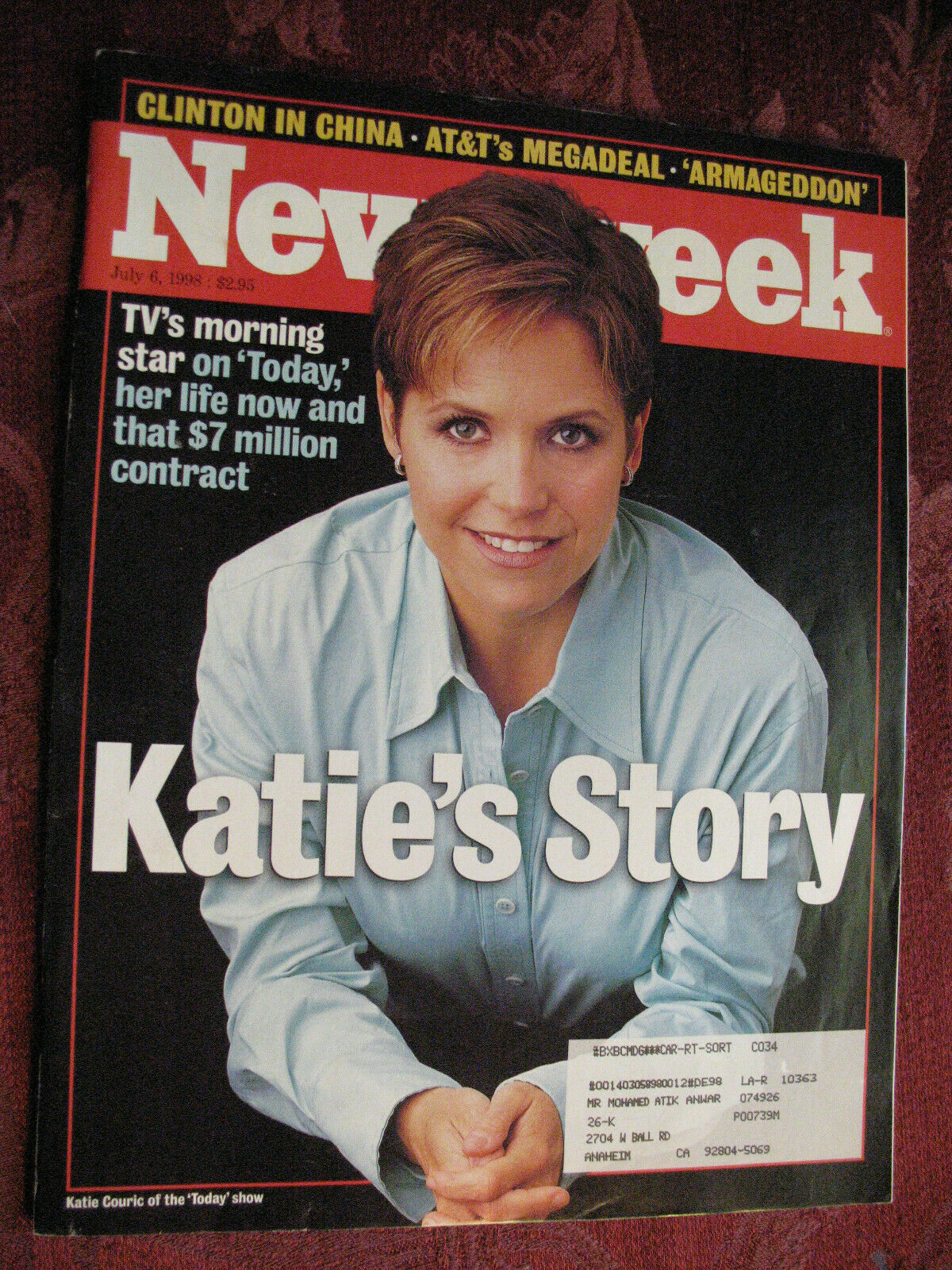 Primary image for NEWSWEEK July 6 1998 Katie Couric Today AT&T TCI Clinton Jiang China