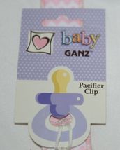 Ganz HE10043 Baby Girl Pink White Chevron Pacifier Clip image 3