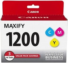 Cyan, Magenta, And Yellow - 3 / Pack - Original Canon Pgi-1200 Inkjet Ca... - £42.41 GBP