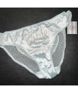 NWT Victoria&#39;s Secret S panty satin mint Blue BRIDE crystallized I DO BR... - £27.76 GBP