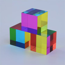 Magic Prism Cube Crystal Optic Multi-Color Toys for Desktop Decoration Gifts 5CM - £15.97 GBP