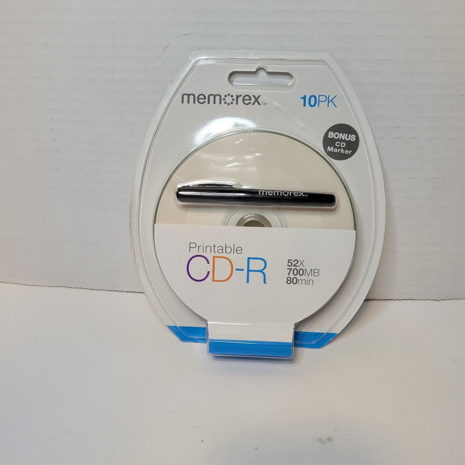 Memorex 10 Pack PK Printable CD-R CDR 52X 700MB 80 MIN Minute + Marker Pack NEW - $11.25