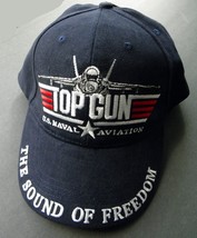 NAVY USN TOP GUN NAVAL AVIATION EMBROIDERED BASEBALL CAP HAT MAVERICK - £10.19 GBP