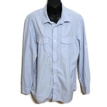 Banana Republic Men&#39;s  Slim Fit Shirt Large Blue White 16- 16 1/2 Roll T... - £7.51 GBP