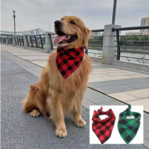 Classic Red Black Plaid Pet Dog, Cat Bandana Accessories Neckerchief Scarf - $14.89