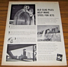 1951 Print Ad American Iron &amp; Steel Institute Slag Piles Make Steel for Jets - $15.35