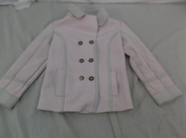 Calvin Klein Jeans Girls 6 Pink &amp; White Double Breasted Winter Jacket/ C... - £15.40 GBP