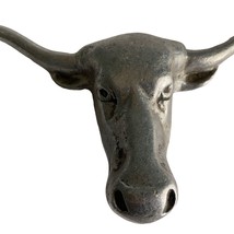 Hood Ornament Texas Bull Steer Longhorn Cow Wilton Emblem Hot Rod 9&quot; Vin... - $123.99
